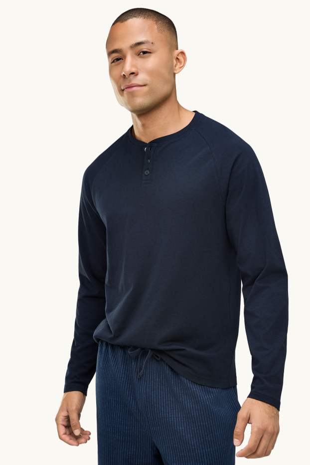 Hommes - Pyjama - bleu foncé