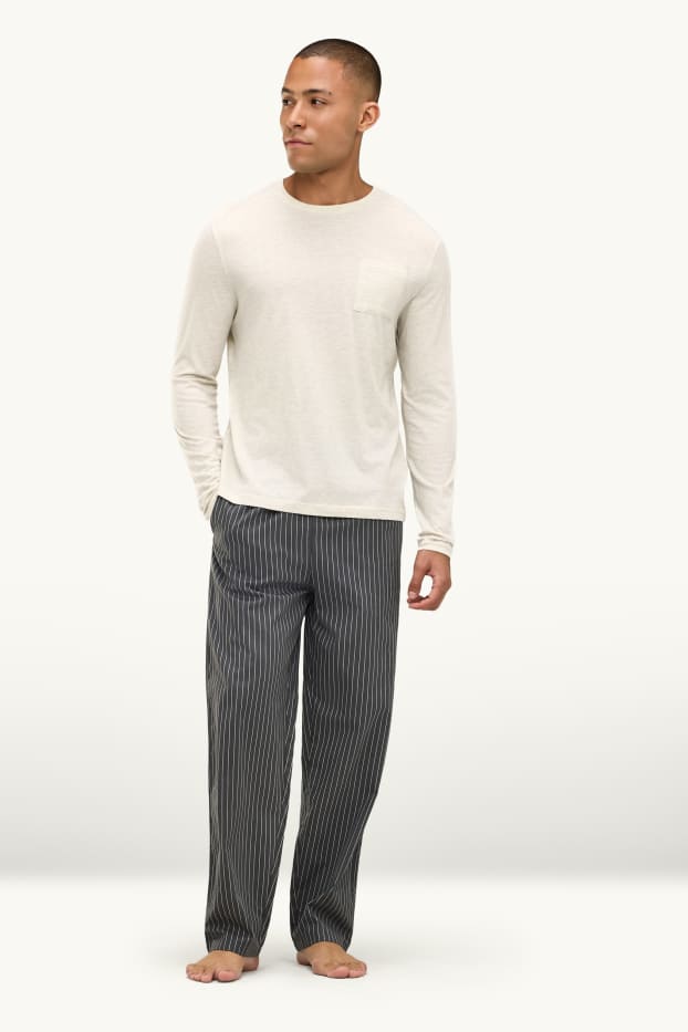 Hommes - Pyjama - crème