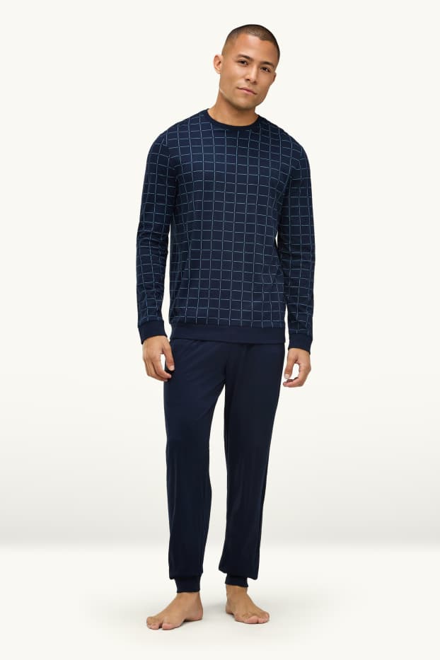 Hommes - Pyjama - bleu foncé