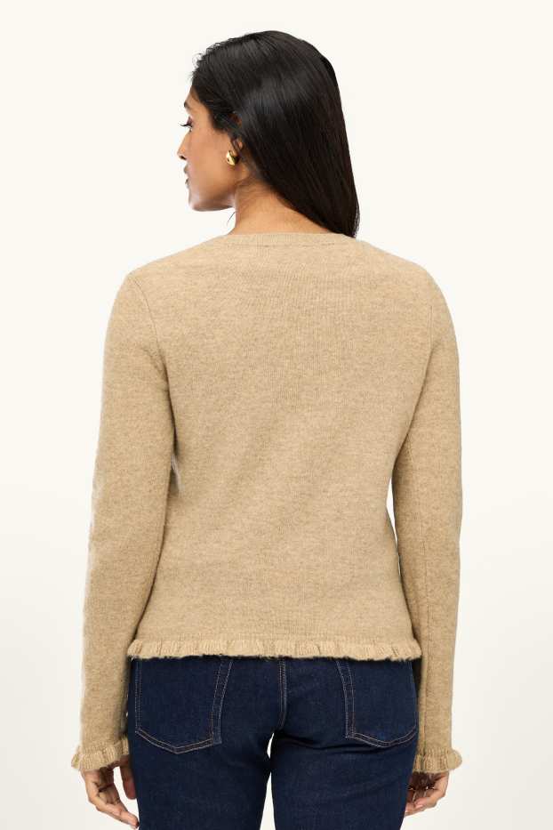 Damen - Strickjacke - beige