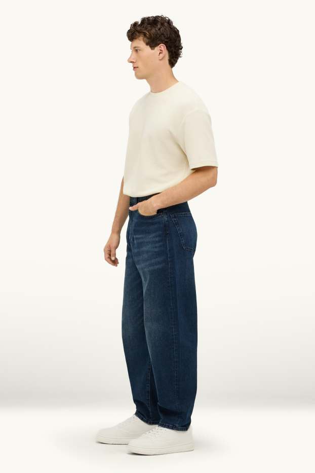 Men - Barrel jeans - denim-dark blue