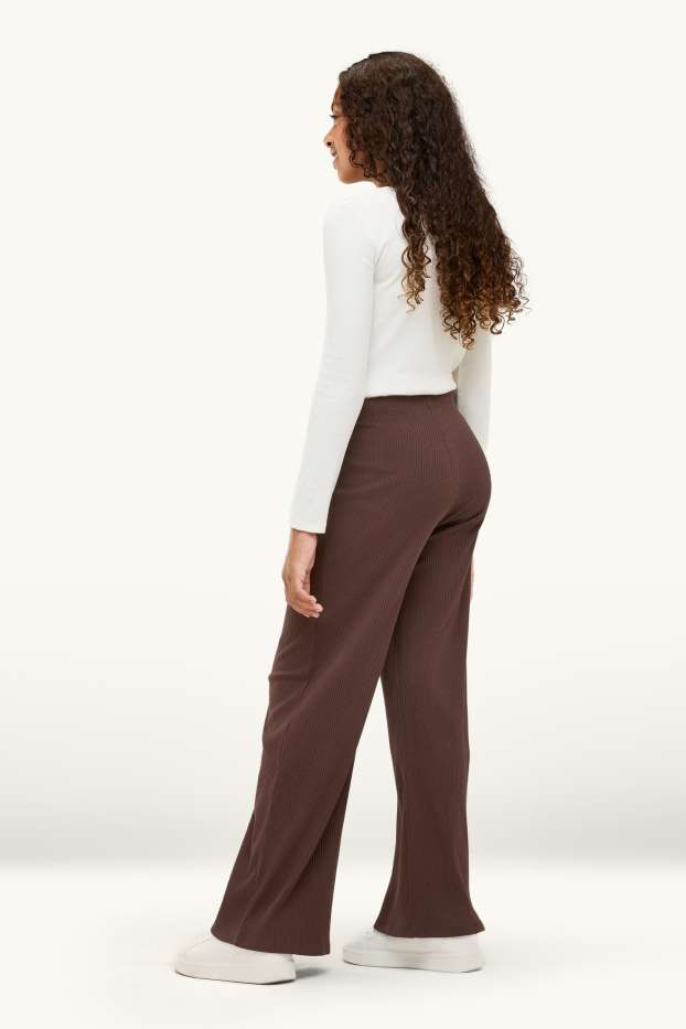 Enfants filles - Lot de 2 - pantalon en jersey - finition côtelée - noir