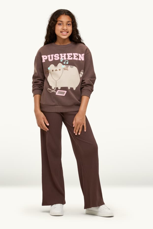 Enfants filles - Lot de 2 - pantalon en jersey - finition côtelée - noir