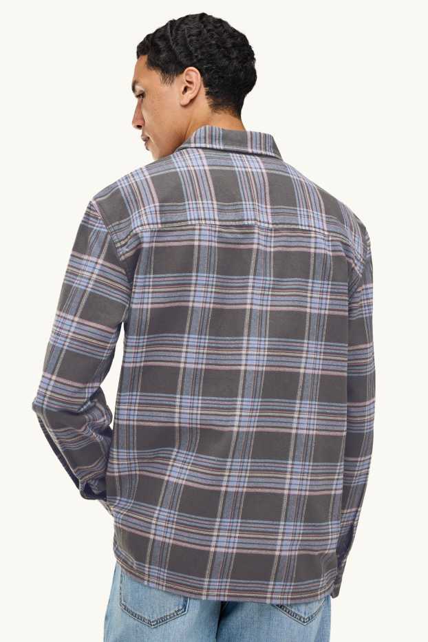 Home - Camisa - relaxed fit - Kent - de quadres - blau / gris fosc