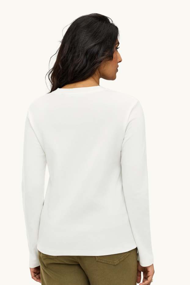 Dona - Samarreta de màniga llarga - regular fit - blanc