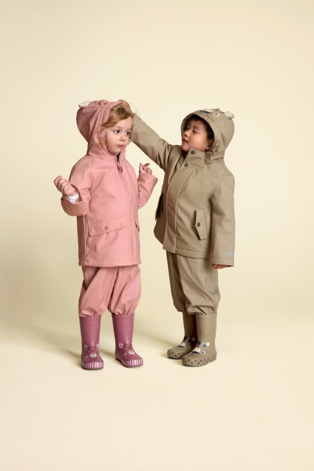 Children Girls - Leopard - wellies - rose