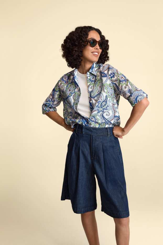 Donna - Jorts - vita media - jeans blu scuro