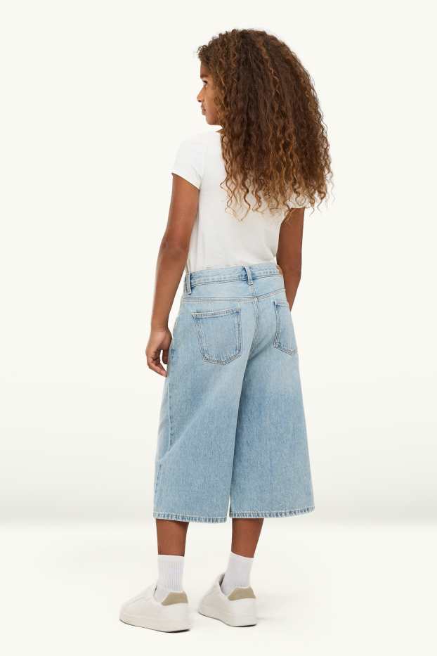 Children Girls - Denim Bermuda shorts - denim-light blue