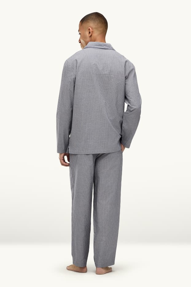 Hommes - Pyjama - à rayures - bleu / blanc