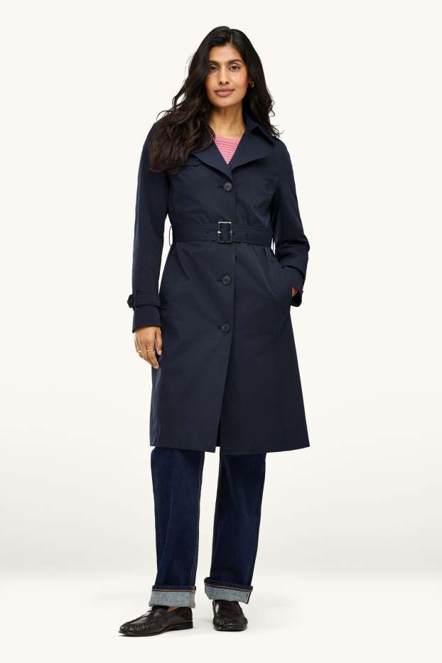 Women - Trench coat - water-repellent - dark blue