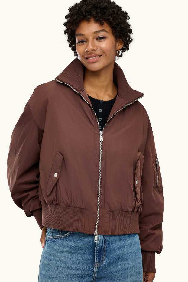 Damen - Bomberjacke - wasserabweisend - braun