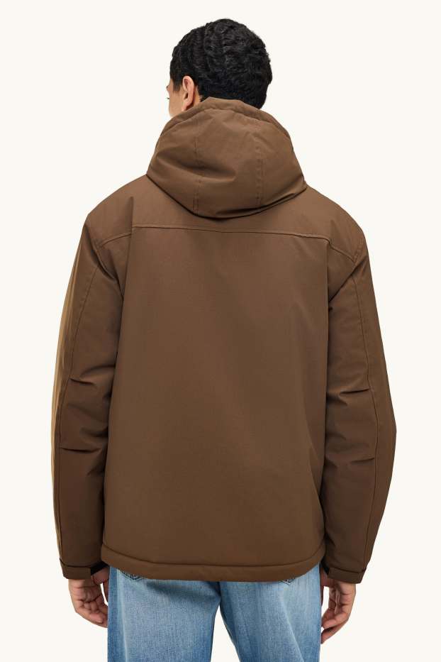 Herren - Jacke mit Kapuze - gefüttert - braun