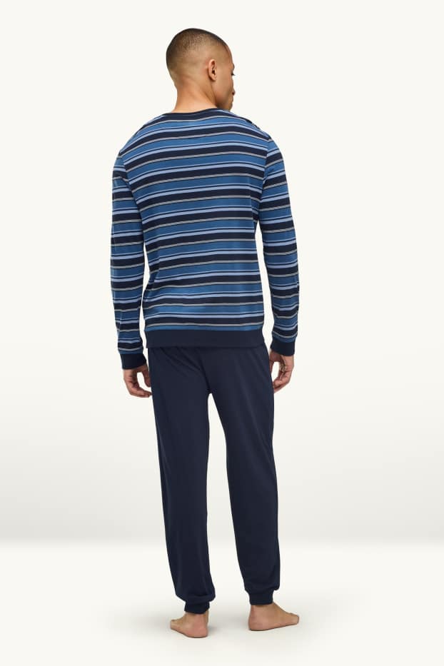 Herren - Pyjama - blau / dunkelblau