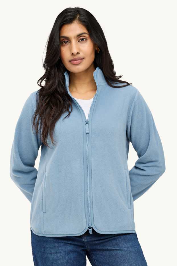 Women - Fleece jacket - light blue