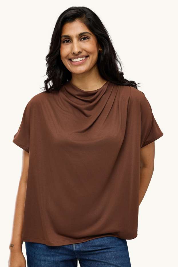 Damen - T-Shirt - Regular Fit - braun