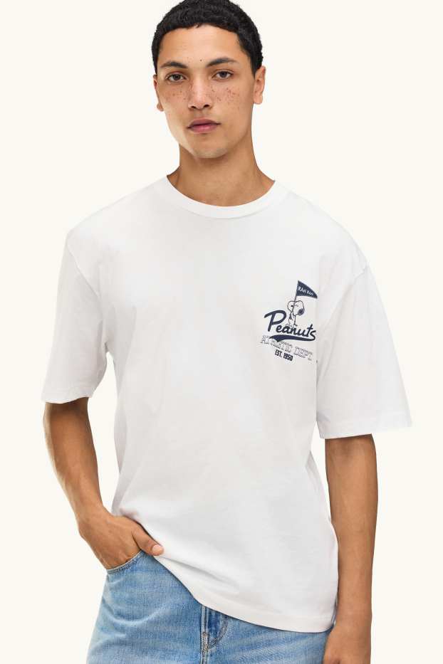 Hommes - T-shirt - Oversize - Peanuts - blanc