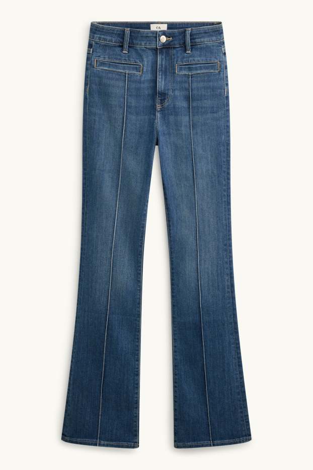 Femei - Bootcut jeans - talie medie - denim-albastru