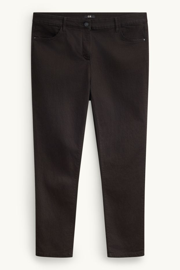 Donna - Slim jeans - vita media - nero