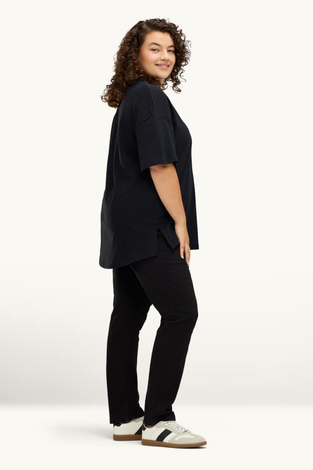 Donna - Slim jeans - vita media - nero