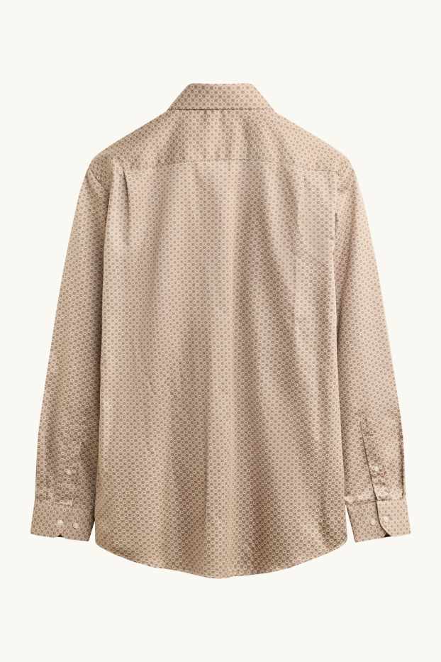 Hommes - Chemise - regular fit - col kent - à motif - taupe
