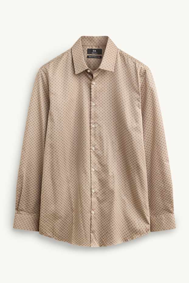 Hommes - Chemise - regular fit - col kent - à motif - taupe