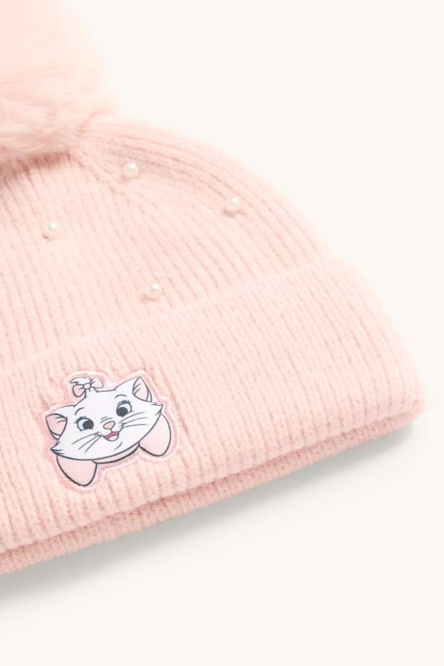 Kinder Mädchen - Aristocats - Bommelmütze mit Perlen - hellrosa