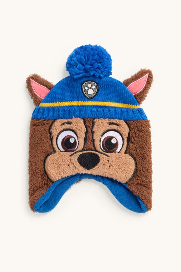 Kinderen: jongens - PAW Patrol - Chase - muts met pompon - bruin / blauw