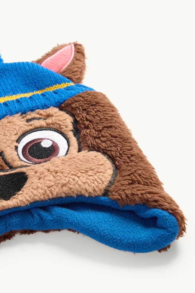Kinderen: jongens - PAW Patrol - Chase - muts met pompon - bruin / blauw