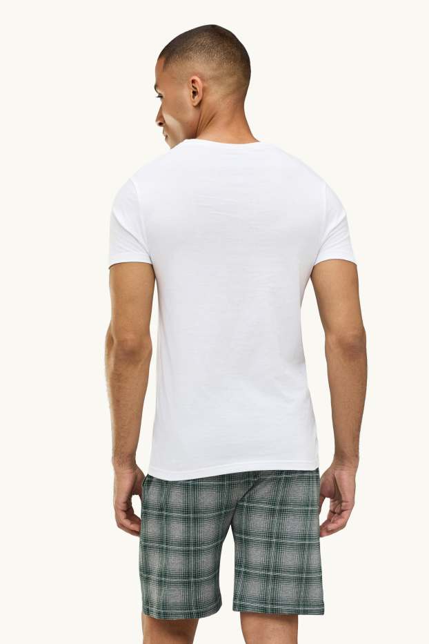 Herren - Multipack 2er - Pyjama-Shorts - grün / grau