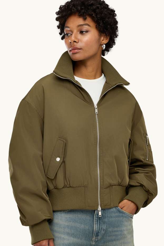 Damen - Bomberjacke - wasserabweisend - khaki