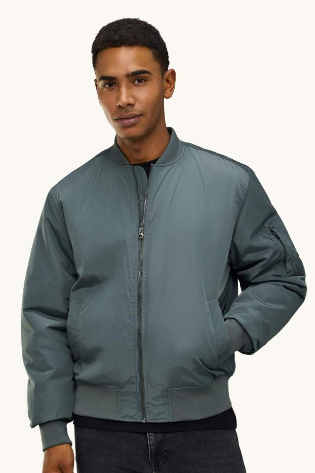 Men - Bomber jacket - lined - khaki