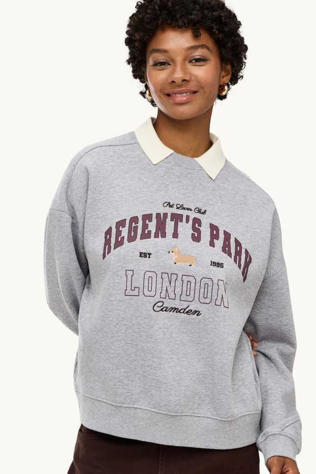 Dames - Sweatshirt - licht grijs-mix