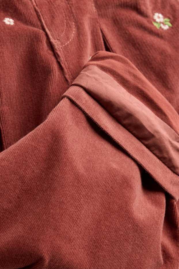 Bambine - Fiore - pantaloni termici - LYCRA® - rosso scuro