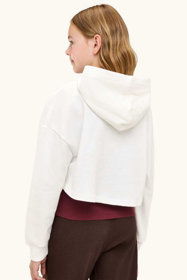 Enfants filles - Ours en peluche - ensemble - sweat et haut - 2 pièces - blanc / rouge foncé