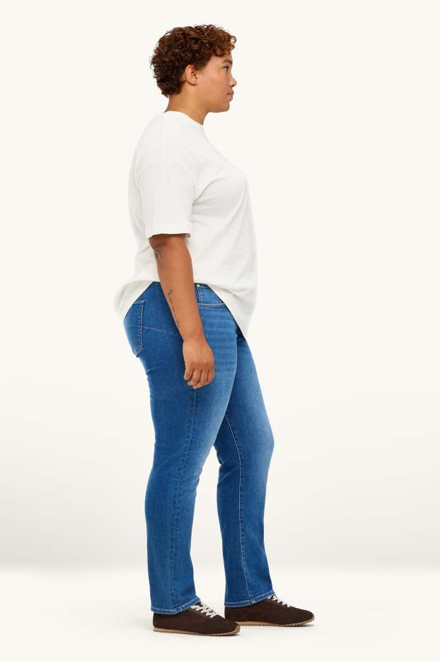 Femei - Slim jeans - talie medie - jeans modelatori - LYCRA® - denim-albastru