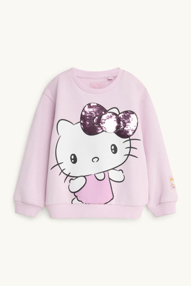 Children Girls - Hello Kitty - set - sweatshirt and flared leggings - 2 piece - rose