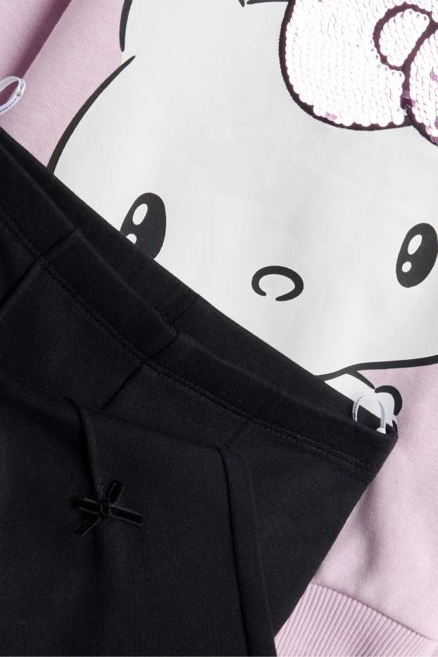 Children Girls - Hello Kitty - set - sweatshirt and flared leggings - 2 piece - rose