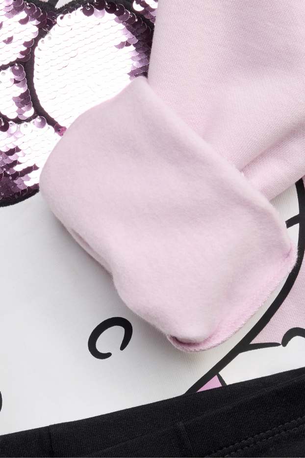 Children Girls - Hello Kitty - set - sweatshirt and flared leggings - 2 piece - rose