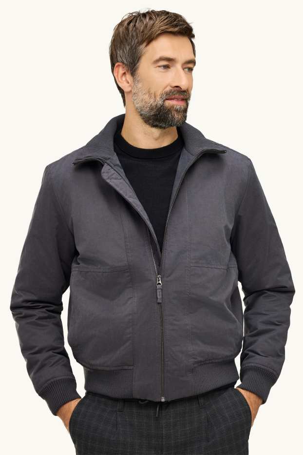 Hommes - Blouson - doublé - gris anthracite