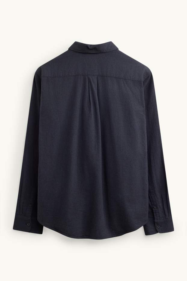 Home - Camisa - regular fit - button-down - blau fosc