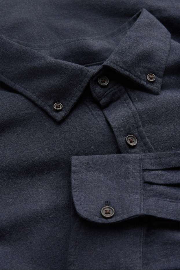 Home - Camisa - regular fit - button-down - blau fosc