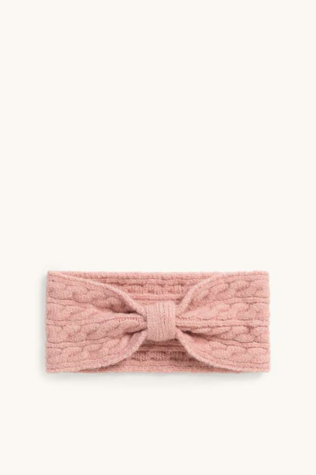 Enfants filles - Bandeau cheveux - motif tressé - rose