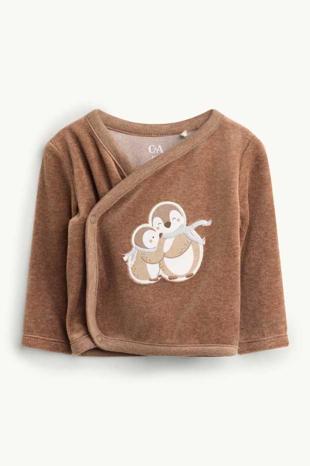 Unisex - Pingüí - conjunt per a nounat - 2 peces - marró / blanc trencat