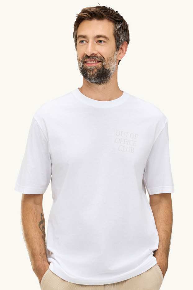 Hommes - T-shirt - relaxed fit - blanc