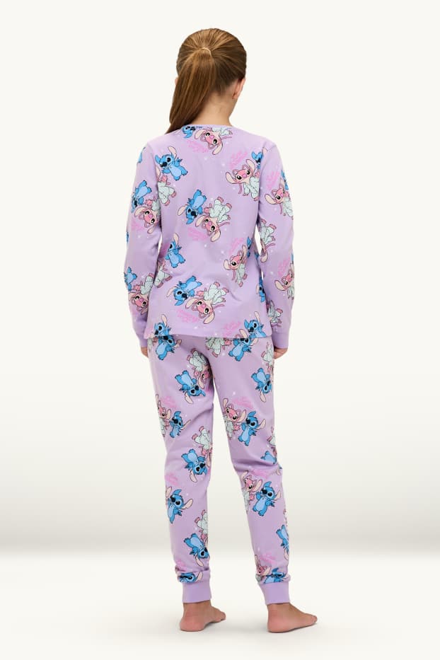 Enfants filles - Lot de 2 - Lilo & Stitch - pyjamas - 4 pièces - violet