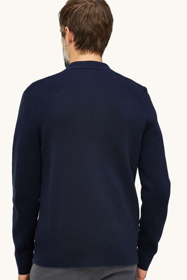 Herren - Strickjacke - strukturiert - dunkelblau