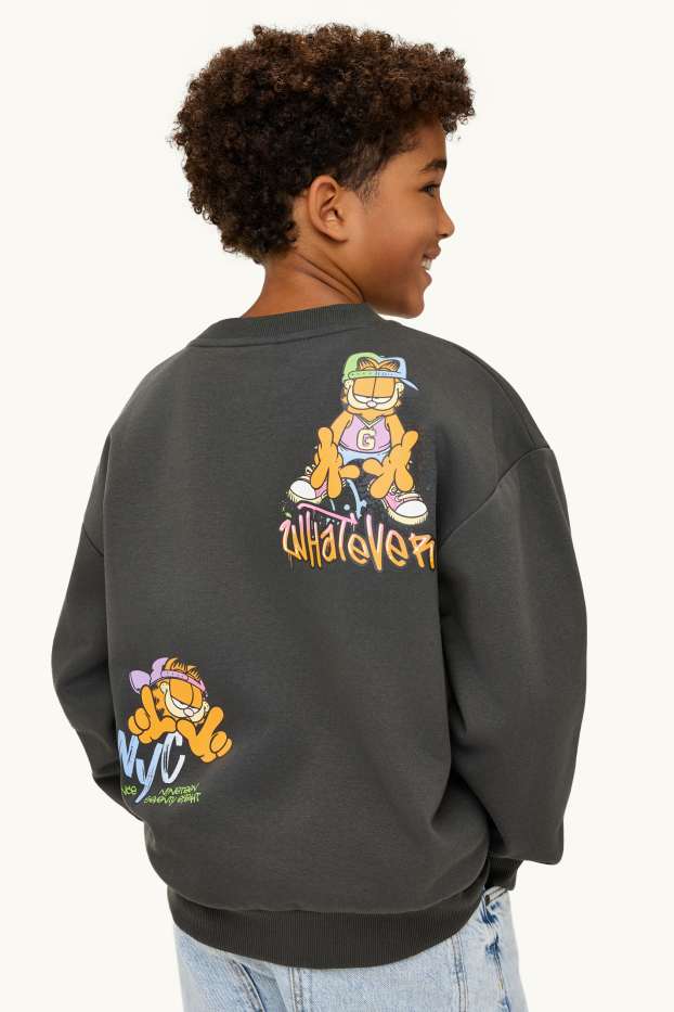 Enfants garçons - Garfield - sweat - gris foncé