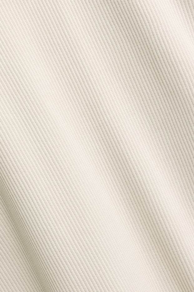 Hommes - T-shirt - relaxed fit - finition côtelée - blanc crème