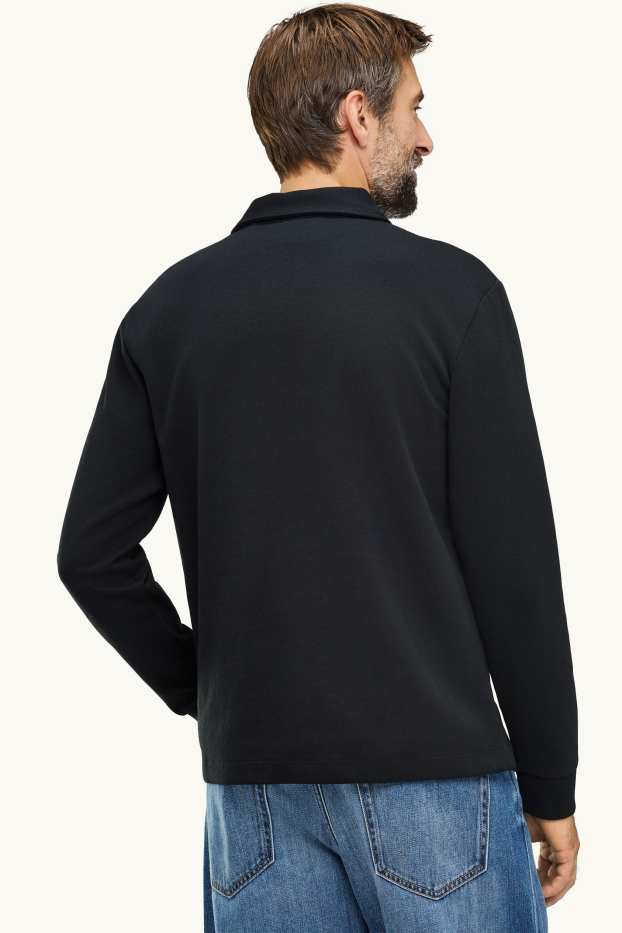 Hommes - Polo à manches longues - noir