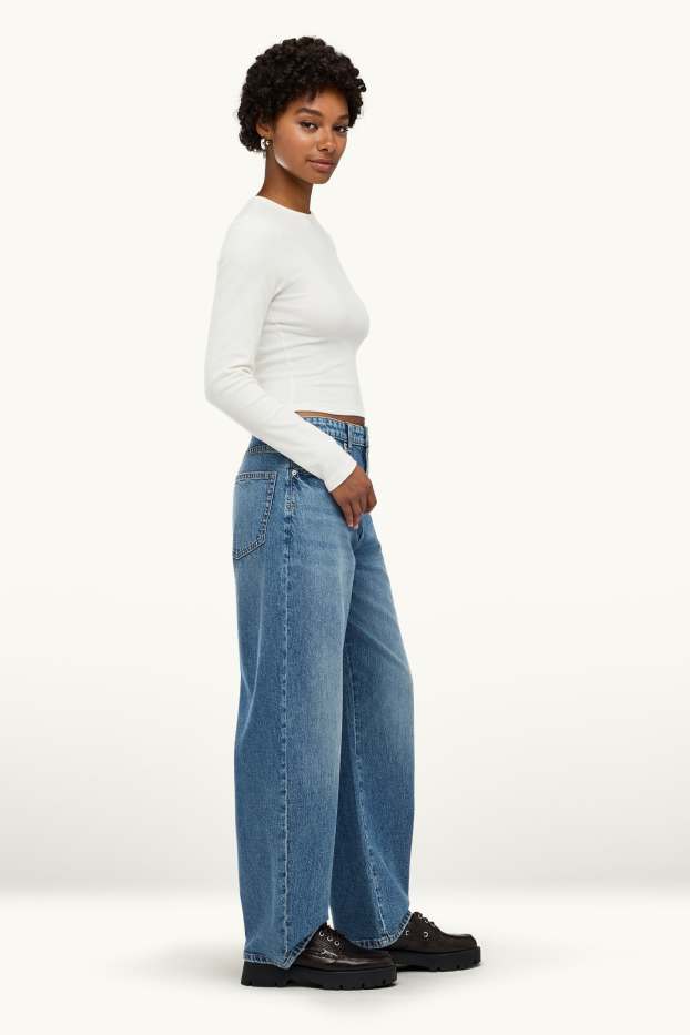 Dona - Barrel jeans - mid waist - texà blau